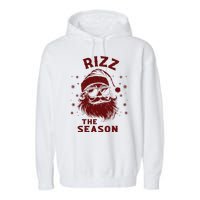 Rizz The Season Funny Santa Claus Christmas Garment-Dyed Fleece Hoodie