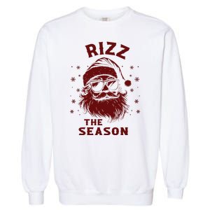 Rizz The Season Funny Santa Claus Christmas Garment-Dyed Sweatshirt