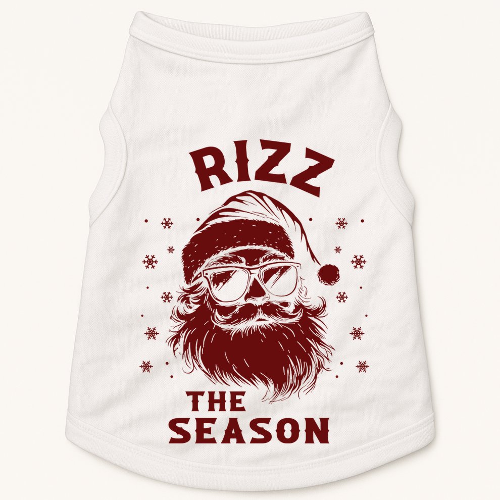 Rizz The Season Funny Santa Claus Christmas Doggie Tank