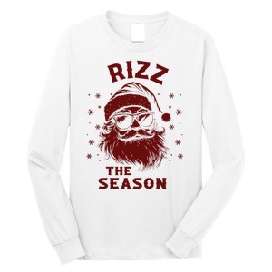 Rizz The Season Funny Santa Claus Christmas Long Sleeve Shirt