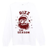 Rizz The Season Funny Santa Claus Christmas Premium Crewneck Sweatshirt