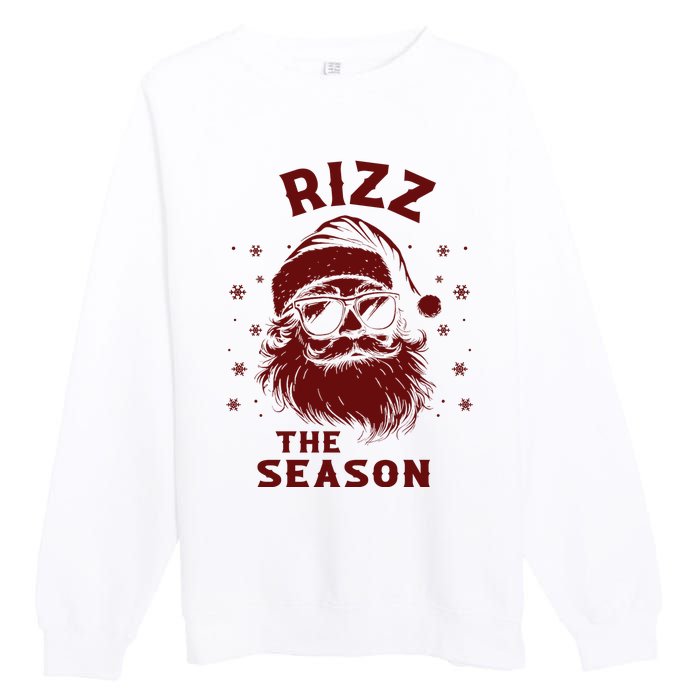 Rizz The Season Funny Santa Claus Christmas Premium Crewneck Sweatshirt