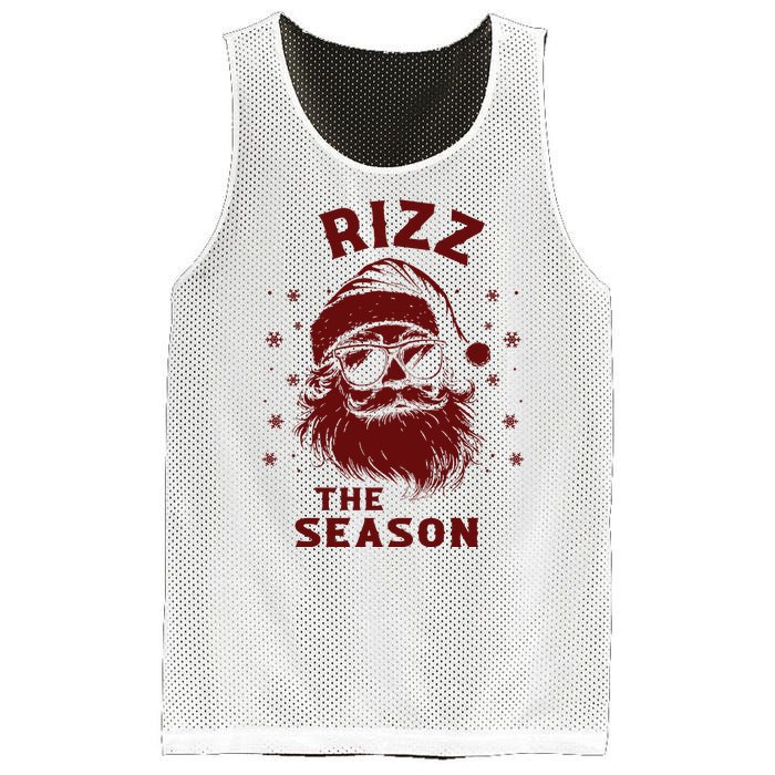 Rizz The Season Funny Santa Claus Christmas Mesh Reversible Basketball Jersey Tank