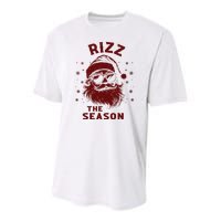 Rizz The Season Funny Santa Claus Christmas Youth Performance Sprint T-Shirt