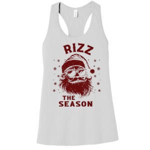 Rizz The Season Funny Santa Claus Christmas Women's Racerback Tank