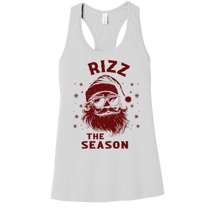 Rizz The Season Funny Santa Claus Christmas Women's Racerback Tank