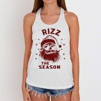 Rizz The Season Funny Santa Claus Christmas Women's Knotted Racerback Tank