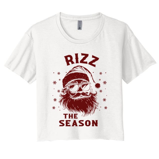 Rizz The Season Funny Santa Claus Christmas Crop Top