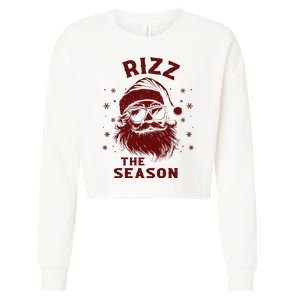 Rizz The Season Funny Santa Claus Christmas Cropped Pullover Crew