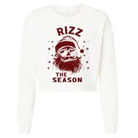 Rizz The Season Funny Santa Claus Christmas Cropped Pullover Crew