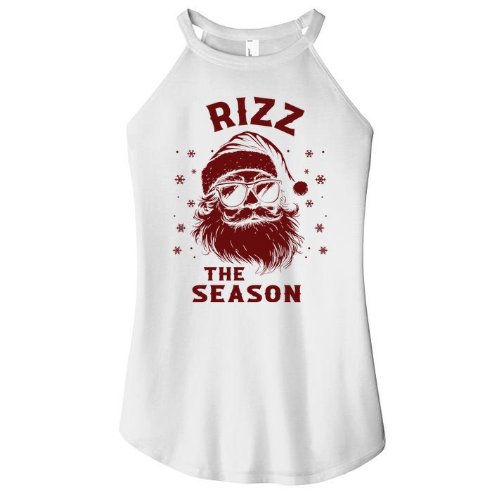 Rizz The Season Funny Santa Claus Christmas Women's Perfect Tri Rocker Tank