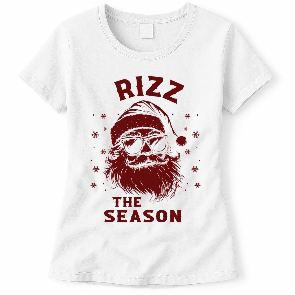 Rizz The Season Funny Santa Claus Christmas Womens T-Shirt