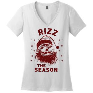 Rizz The Season Funny Santa Claus Christmas Women's V-Neck T-Shirt