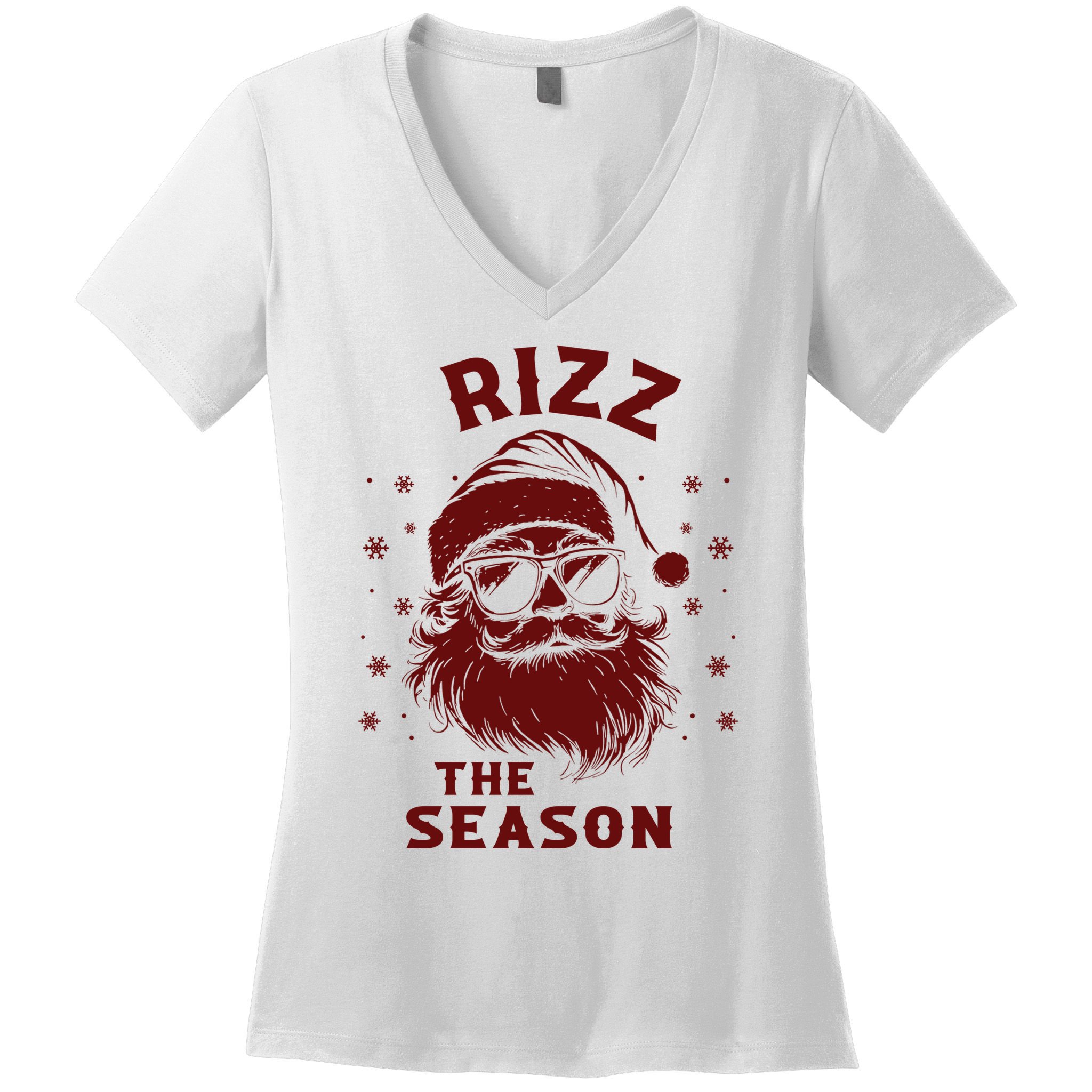 Rizz The Season Funny Santa Claus Christmas Women's V-Neck T-Shirt