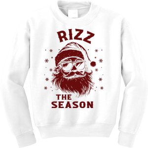 Rizz The Season Funny Santa Claus Christmas Kids Sweatshirt