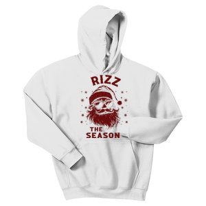 Rizz The Season Funny Santa Claus Christmas Kids Hoodie