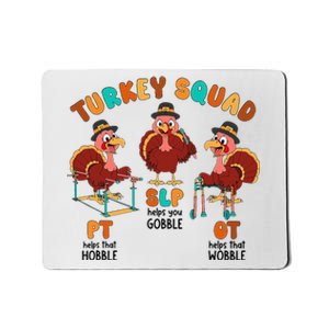 Retro Turkey Squad Thanksgiving SLP OT PT Therapy Team Mousepad