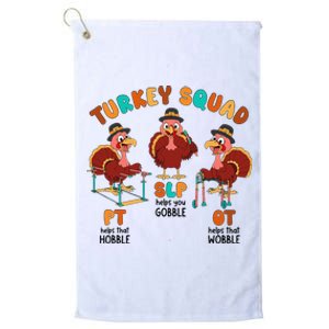 Retro Turkey Squad Thanksgiving SLP OT PT Therapy Team Platinum Collection Golf Towel