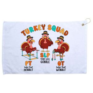 Retro Turkey Squad Thanksgiving SLP OT PT Therapy Team Grommeted Golf Towel