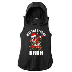 Rizz The Season Bruh Christmas Rizzmas Santa Claus Ladies PosiCharge Tri-Blend Wicking Draft Hoodie Tank