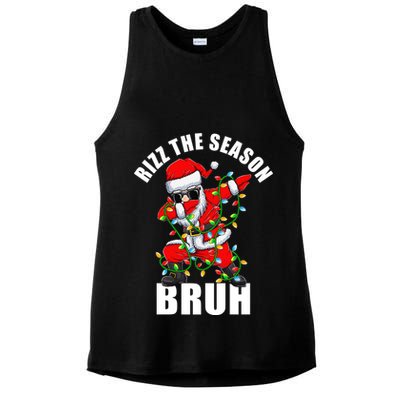Rizz The Season Bruh Christmas Rizzmas Santa Claus Ladies PosiCharge Tri-Blend Wicking Tank