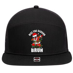 Rizz The Season Bruh Christmas Rizzmas Santa Claus 7 Panel Mesh Trucker Snapback Hat