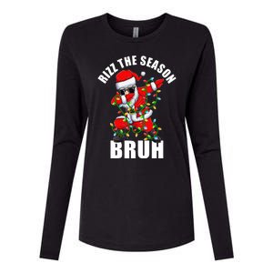 Rizz The Season Bruh Christmas Rizzmas Santa Claus Womens Cotton Relaxed Long Sleeve T-Shirt