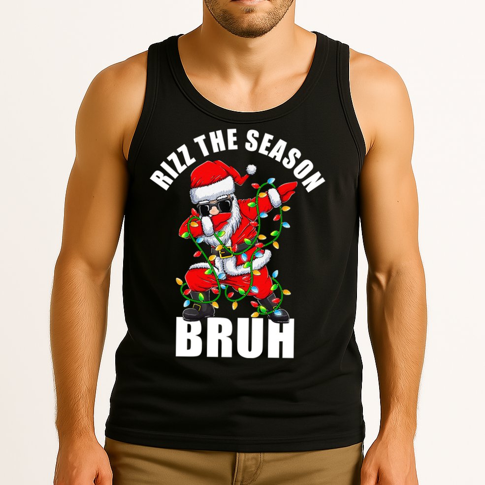 Rizz The Season Bruh Christmas Rizzmas Santa Claus Tank Top