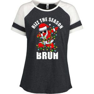 Rizz The Season Bruh Christmas Rizzmas Santa Claus Enza Ladies Jersey Colorblock Tee