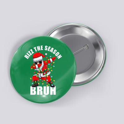 Rizz The Season Bruh Christmas Rizzmas Santa Claus Button