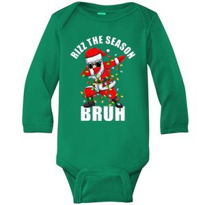 Rizz The Season Bruh Christmas Rizzmas Santa Claus Baby Long Sleeve Bodysuit