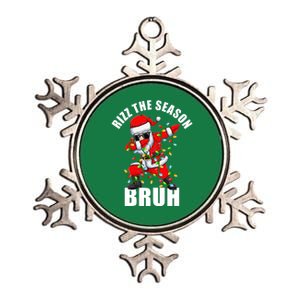 Rizz The Season Bruh Christmas Rizzmas Santa Claus Metallic Star Ornament