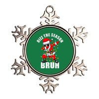 Rizz The Season Bruh Christmas Rizzmas Santa Claus Metallic Star Ornament