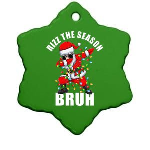 Rizz The Season Bruh Christmas Rizzmas Santa Claus Ceramic Star Ornament