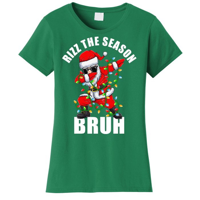 Rizz The Season Bruh Christmas Rizzmas Santa Claus Women's T-Shirt