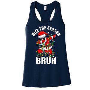 Rizz The Season Bruh Christmas Rizzmas Santa Claus Women's Racerback Tank