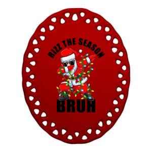 Rizz The Season Bruh Christmas Rizzmas Santa Claus Ceramic Oval Ornament