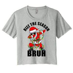 Rizz The Season Bruh Christmas Rizzmas Santa Claus Women's Crop Top Tee