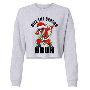 Rizz The Season Bruh Christmas Rizzmas Santa Claus Cropped Pullover Crew