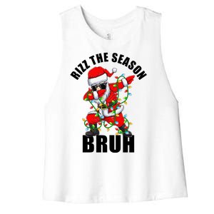 Rizz The Season Bruh Christmas Rizzmas Santa Claus Women's Racerback Cropped Tank