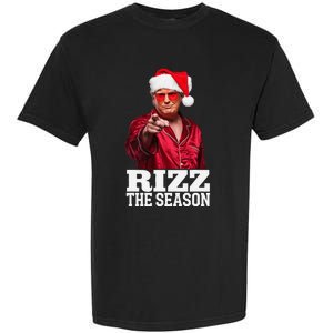 Rizz The Season Funny Trump Christmas Santa Pajama Garment-Dyed Heavyweight T-Shirt