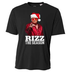 Rizz The Season Funny Trump Christmas Santa Pajama Cooling Performance Crew T-Shirt