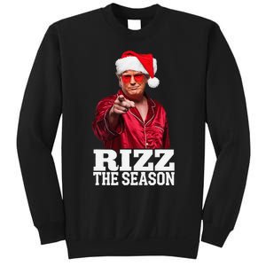 Rizz The Season Funny Trump Christmas Santa Pajama Sweatshirt