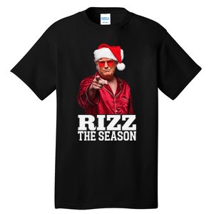 Rizz The Season Funny Trump Christmas Santa Pajama Tall T-Shirt