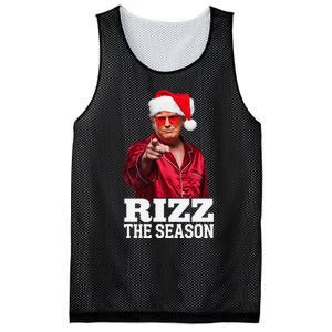 Rizz The Season Funny Trump Christmas Santa Pajama Mesh Reversible Basketball Jersey Tank