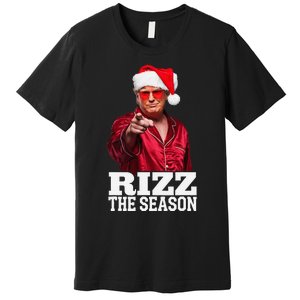 Rizz The Season Funny Trump Christmas Santa Pajama Premium T-Shirt