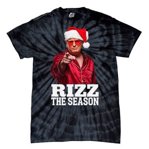 Rizz The Season Funny Trump Christmas Santa Pajama Tie-Dye T-Shirt