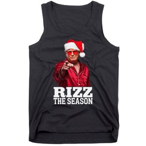 Rizz The Season Funny Trump Christmas Santa Pajama Tank Top