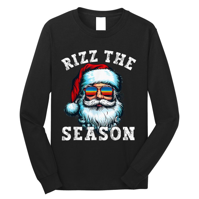 Rizz The Season Funny Christmas Santa Claus Rizzler Long Sleeve Shirt