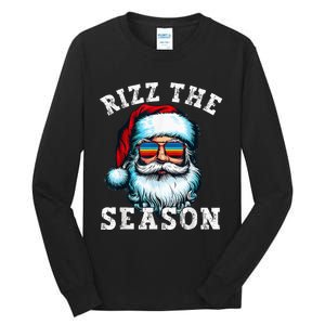 Rizz The Season Funny Christmas Santa Claus Rizzler Tall Long Sleeve T-Shirt